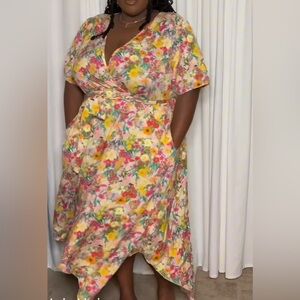 BloomChic Vibrant Floral Midi Dress